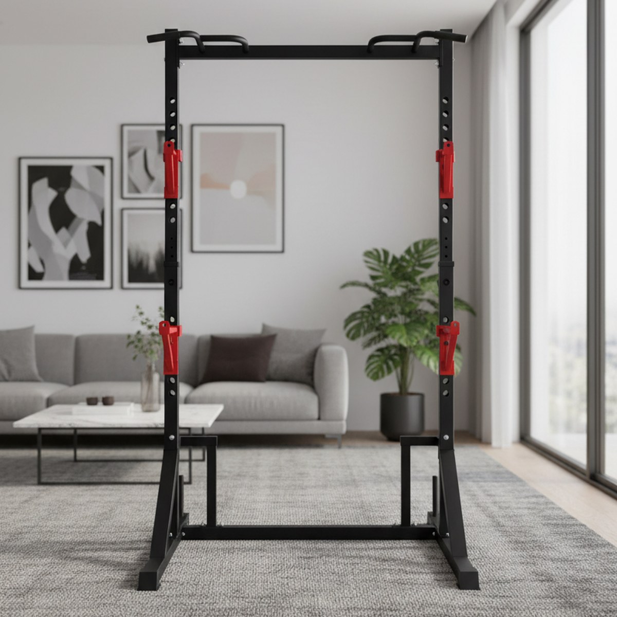 Adjustable Power Rack with Pul - Fitness Home Gym Equipment ulasan dan harga
