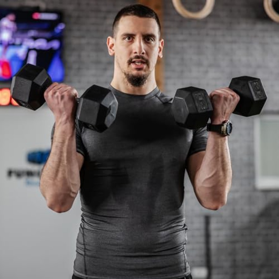 40lbs/45lbs/50lbs Rubber Dumbb - Home Gym Dumbbell Workout ulasan dan harga