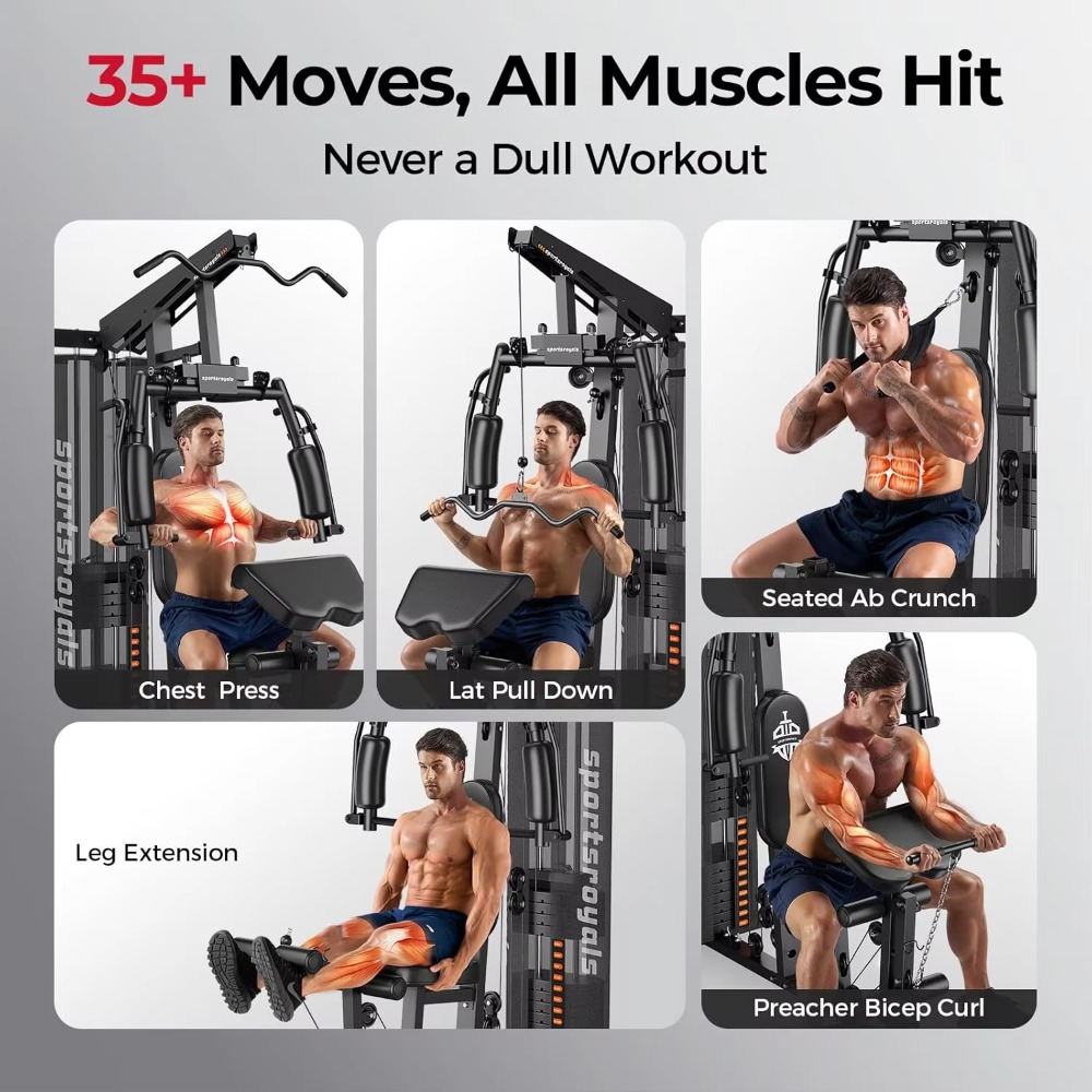 Multifunctional Home Gym 150LB - Home Gym Cable Machine With Weight Stack ulasan dan harga