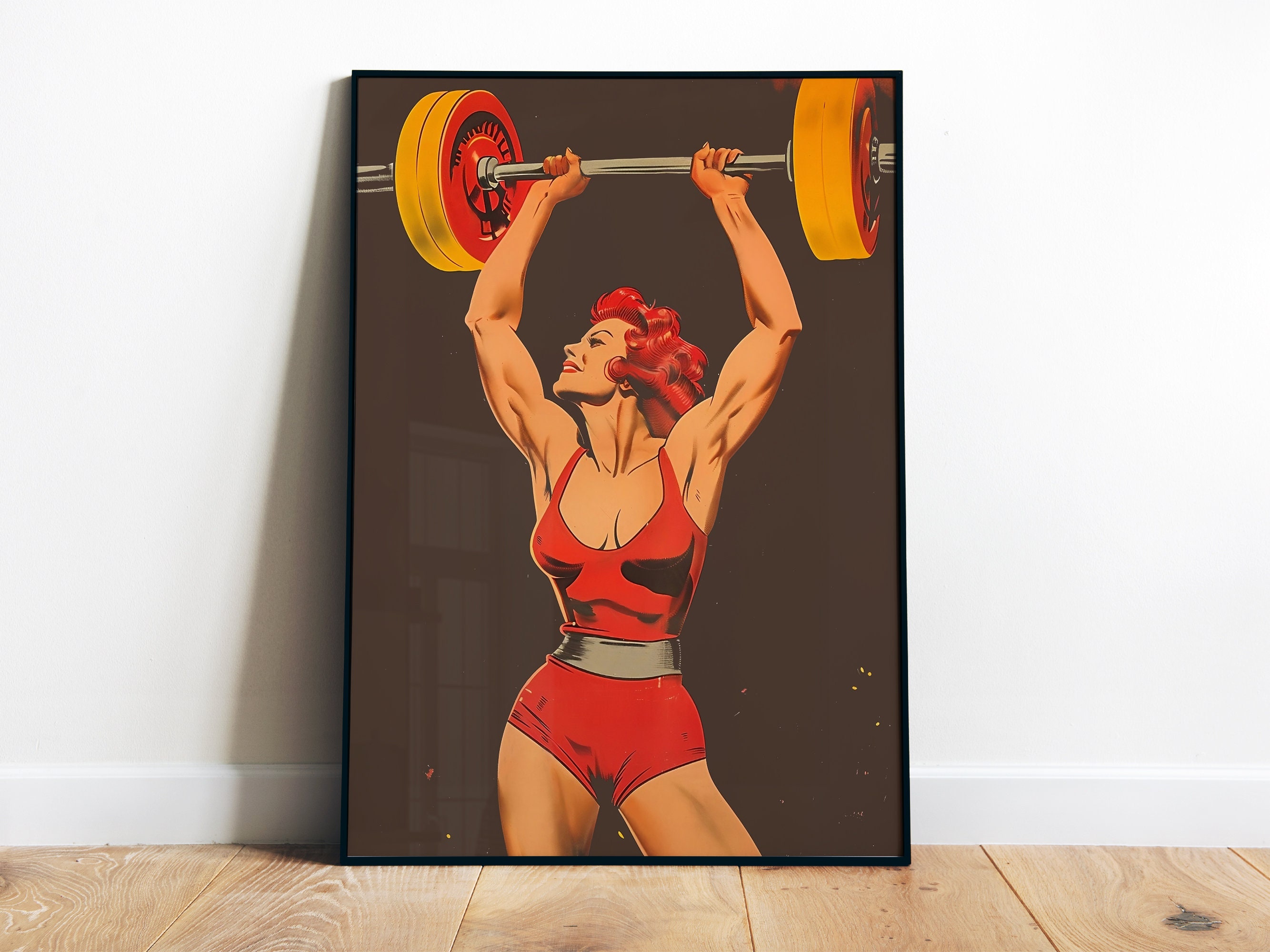 Retro Gym Bodybuilder Muscular - Home Gym Dumbbell Workout ulasan dan harga