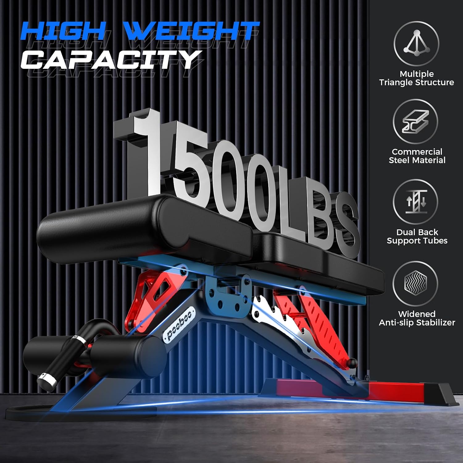 Adjustable Weight Bench, 1500  - Home Gym Weights ulasan dan harga