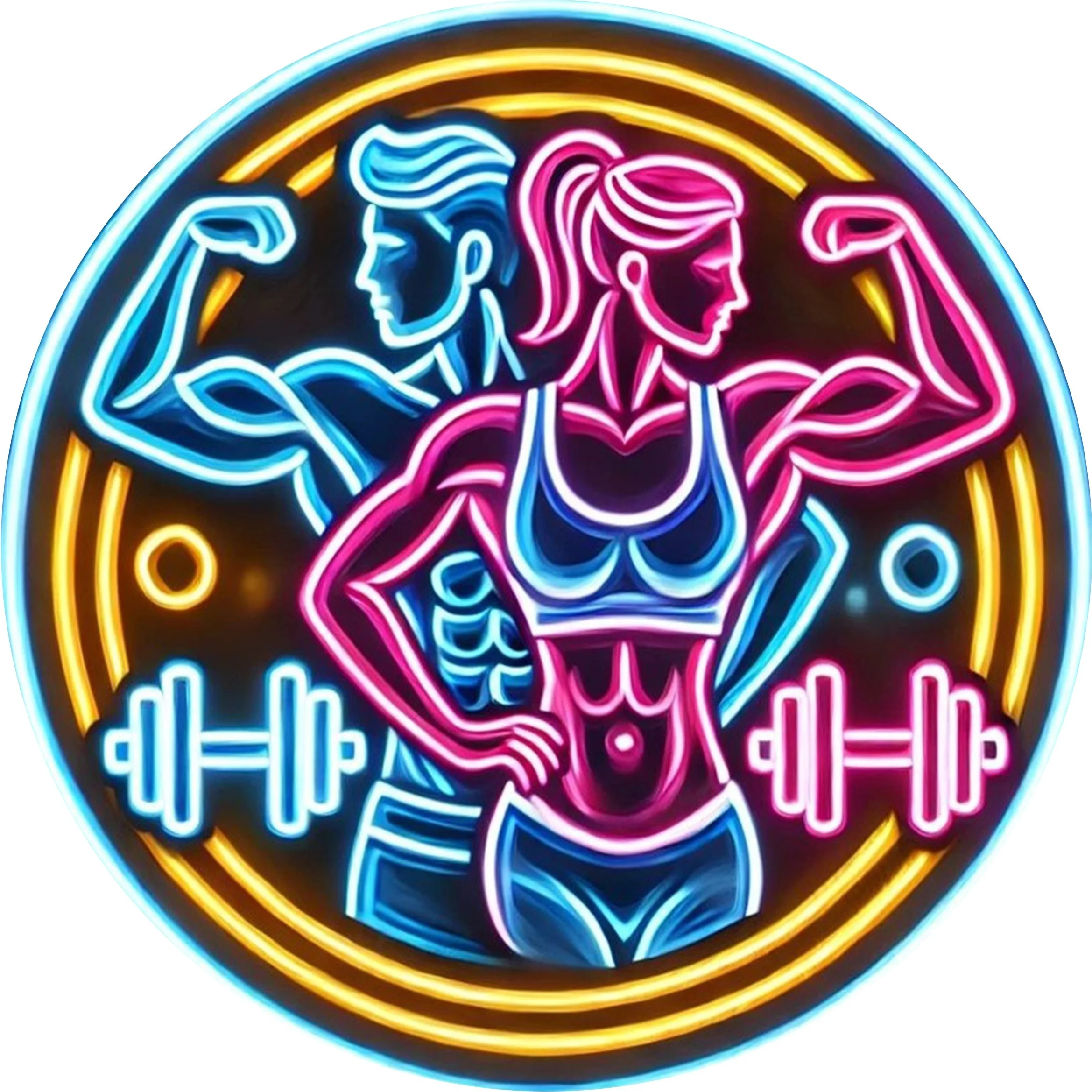 2D Metal Sign Fitness Gym Neon - Home Gym Dumbbell Workout ulasan dan harga