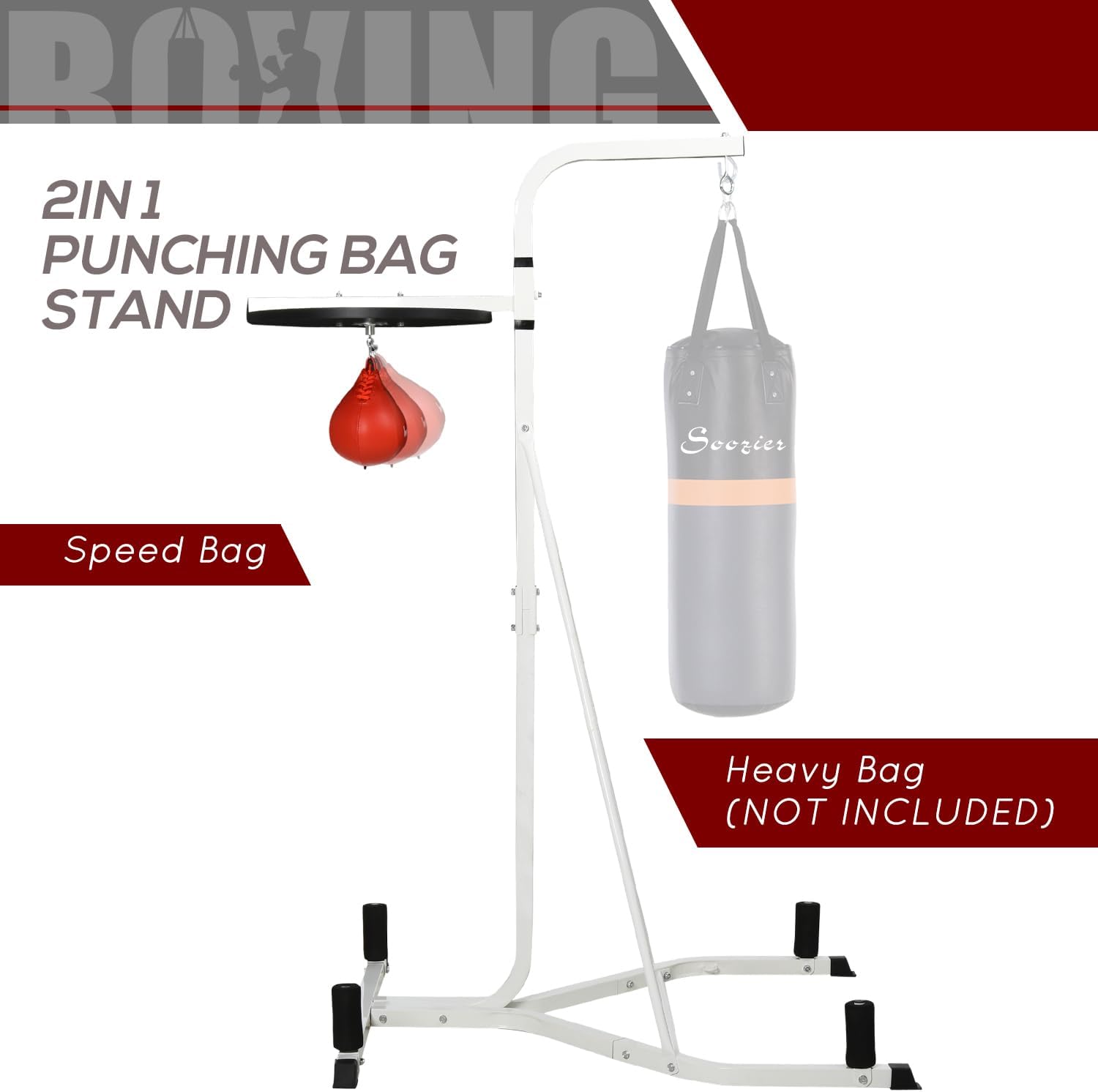 2-in-1 Punching Bag Stand with - Home Gym Weights ulasan dan harga