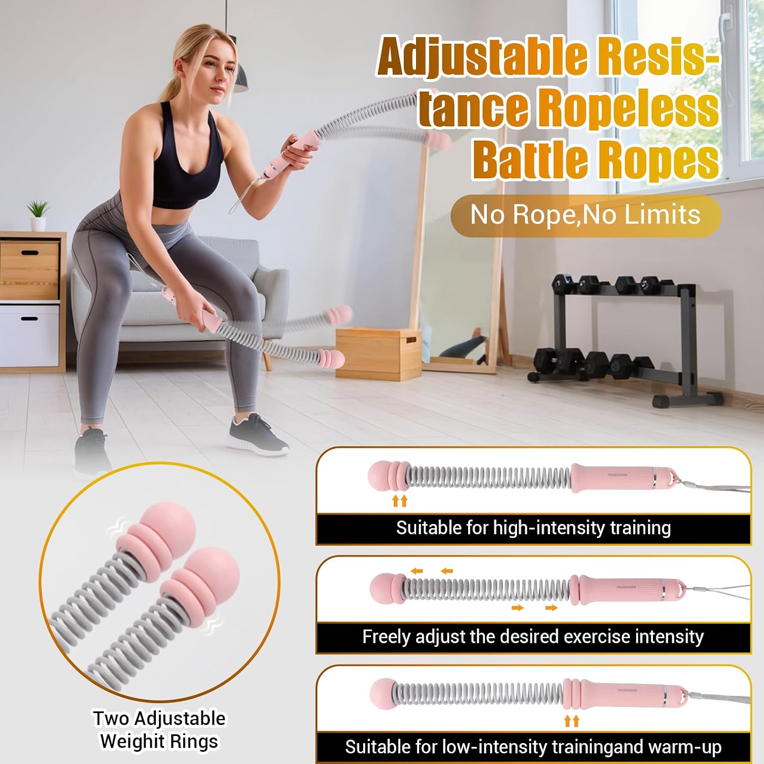 Portable Ropeless Battle Ropes - Home Gym Workout Equipment ulasan dan harga