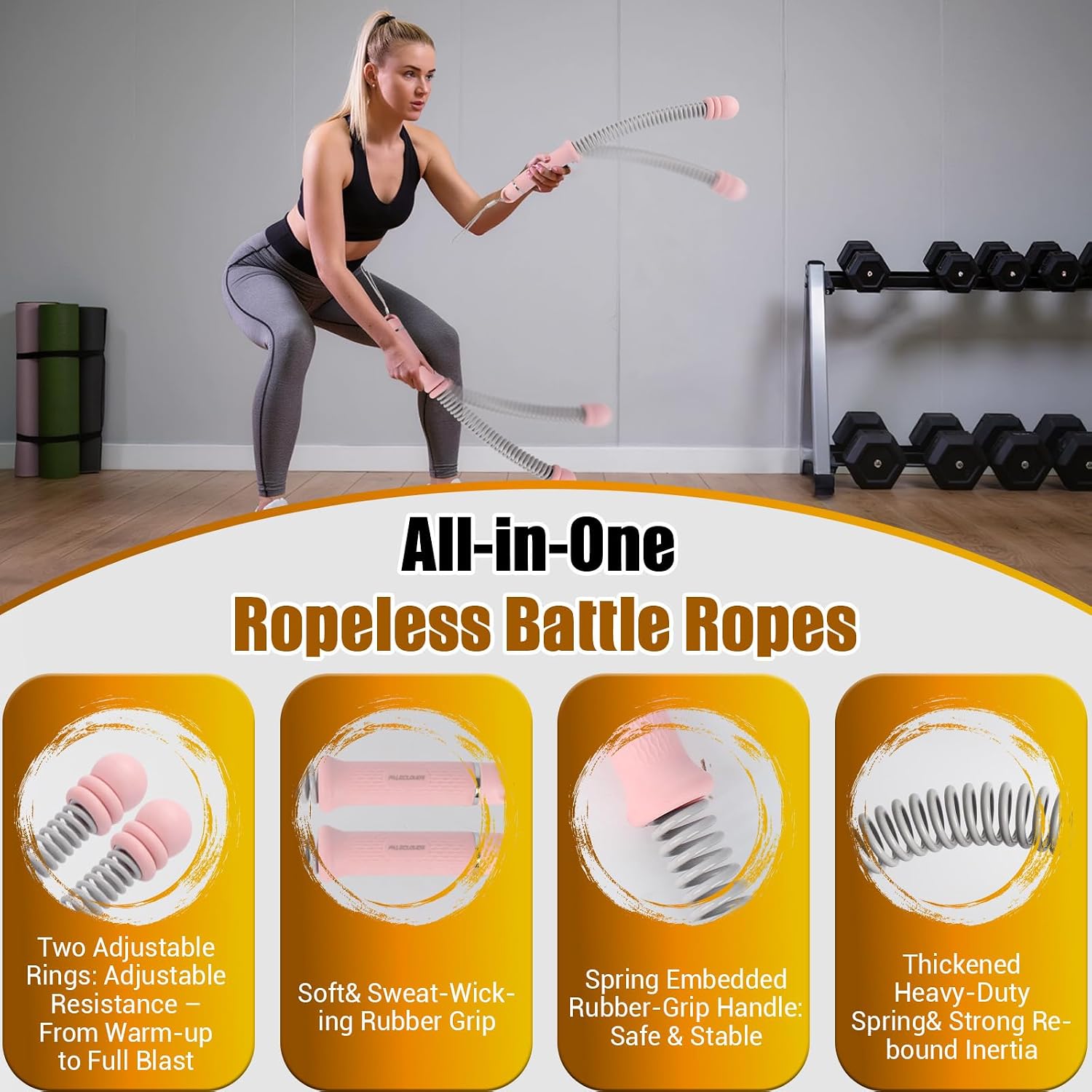 Portable Ropeless Battle Ropes - Home Gym Workout Equipment ulasan dan harga