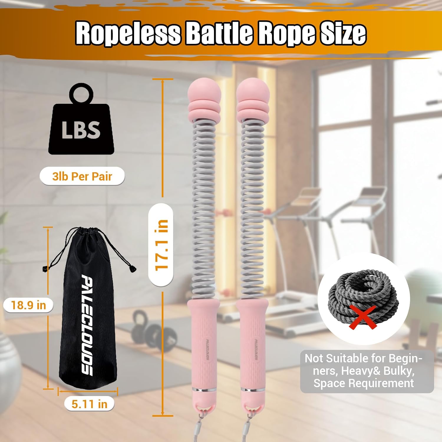 Portable Ropeless Battle Ropes - Home Gym Workout Equipment ulasan dan harga