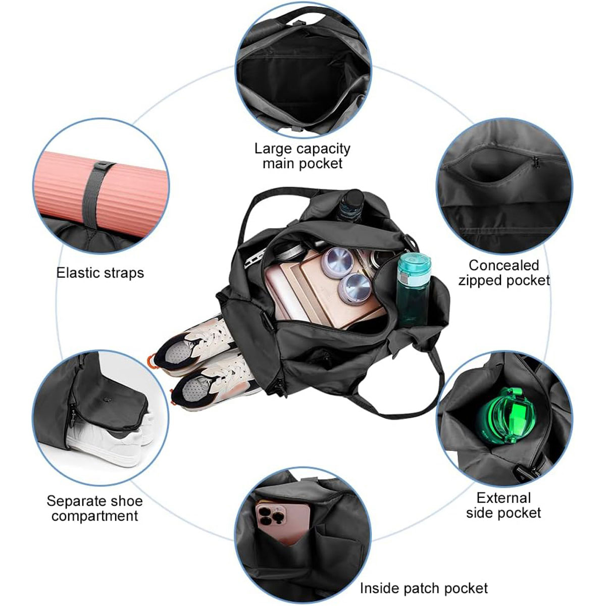 Travel Duffel Bag with Shoes C - Home Gym Packages ulasan dan harga