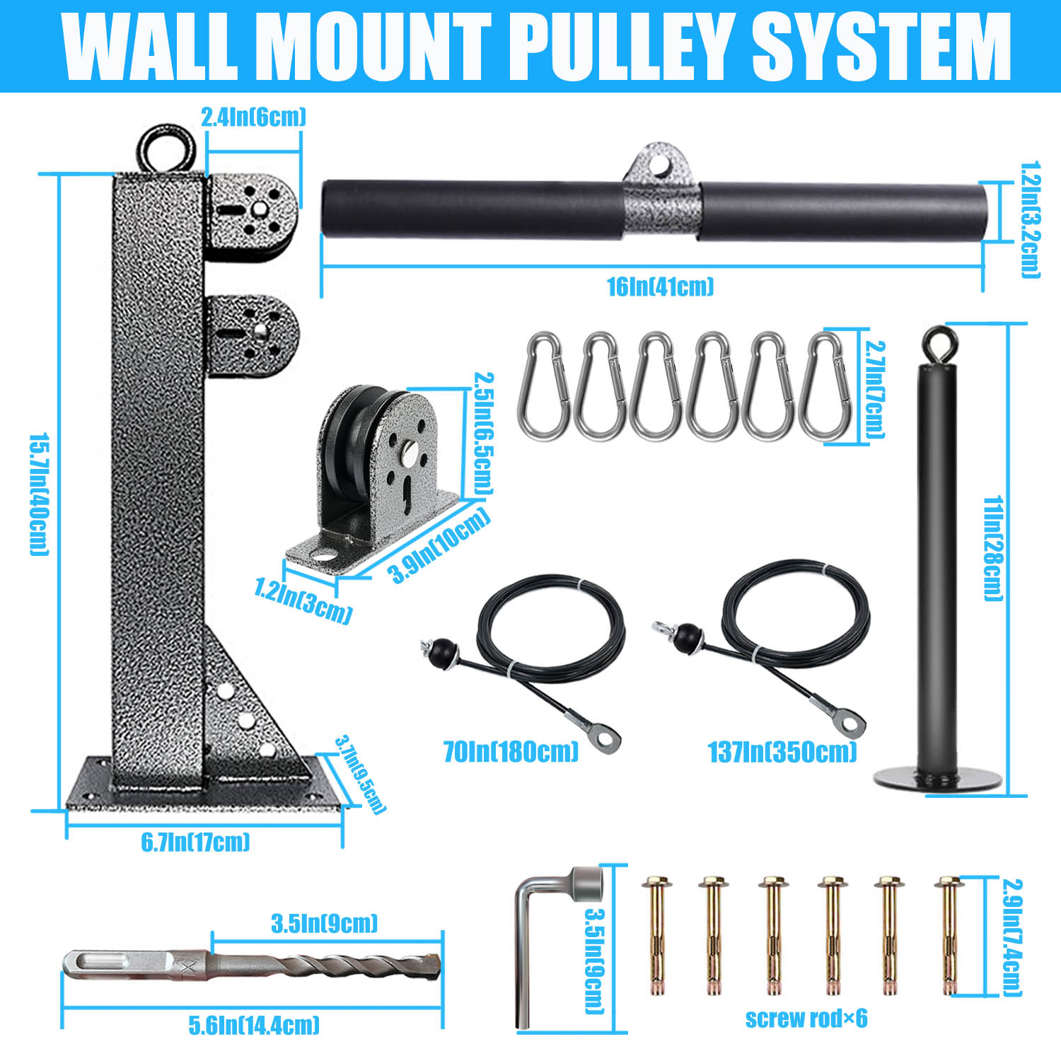 Fitness Wall Mounted Pulley Sy - Home Gym Lat Pulldown ulasan dan harga