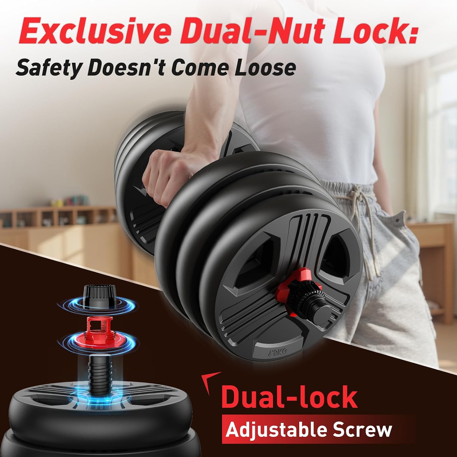 Adjustable dumbbell set,55lbs  - Home Gym Used ulasan dan harga