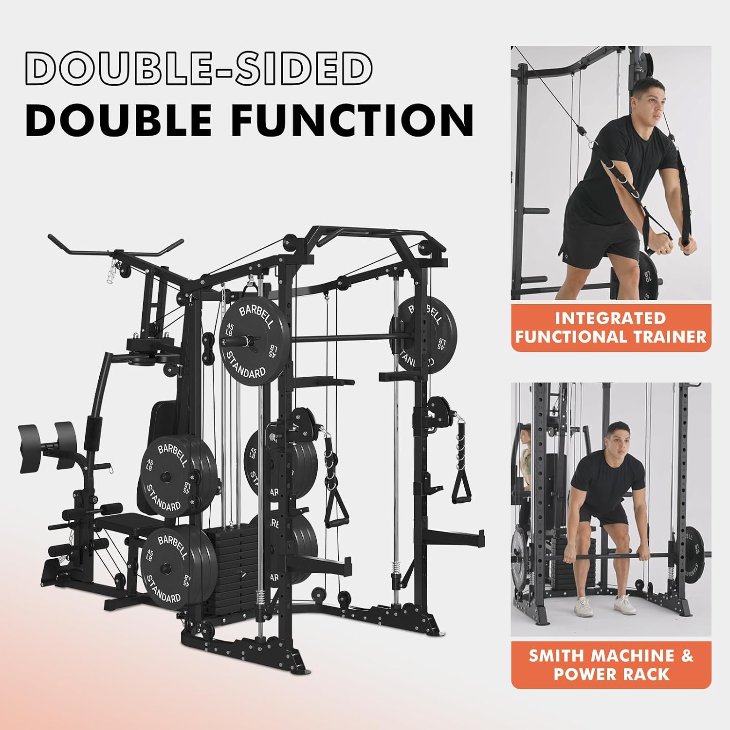 Dual-Station SmithΔ Machine Po - Home Gym Cable Machine With Weight Stack ulasan dan harga