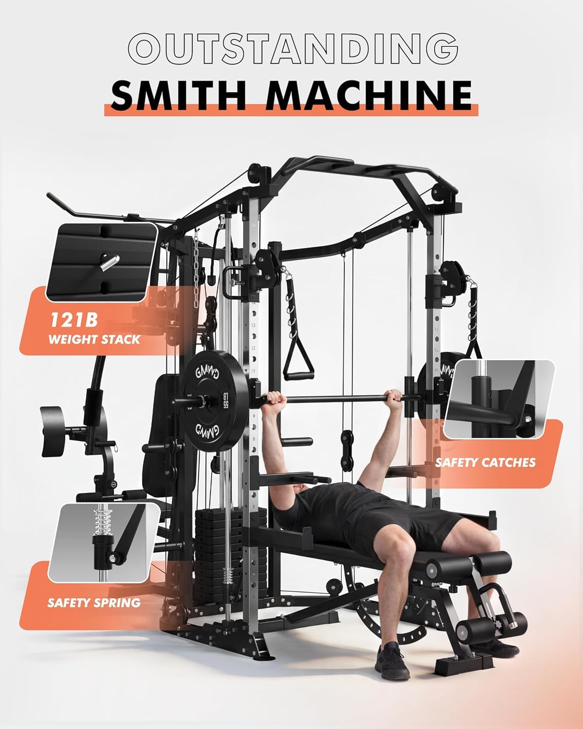 Dual-Station SmithΔ Machine Po - Home Gym Cable Machine With Weight Stack ulasan dan harga