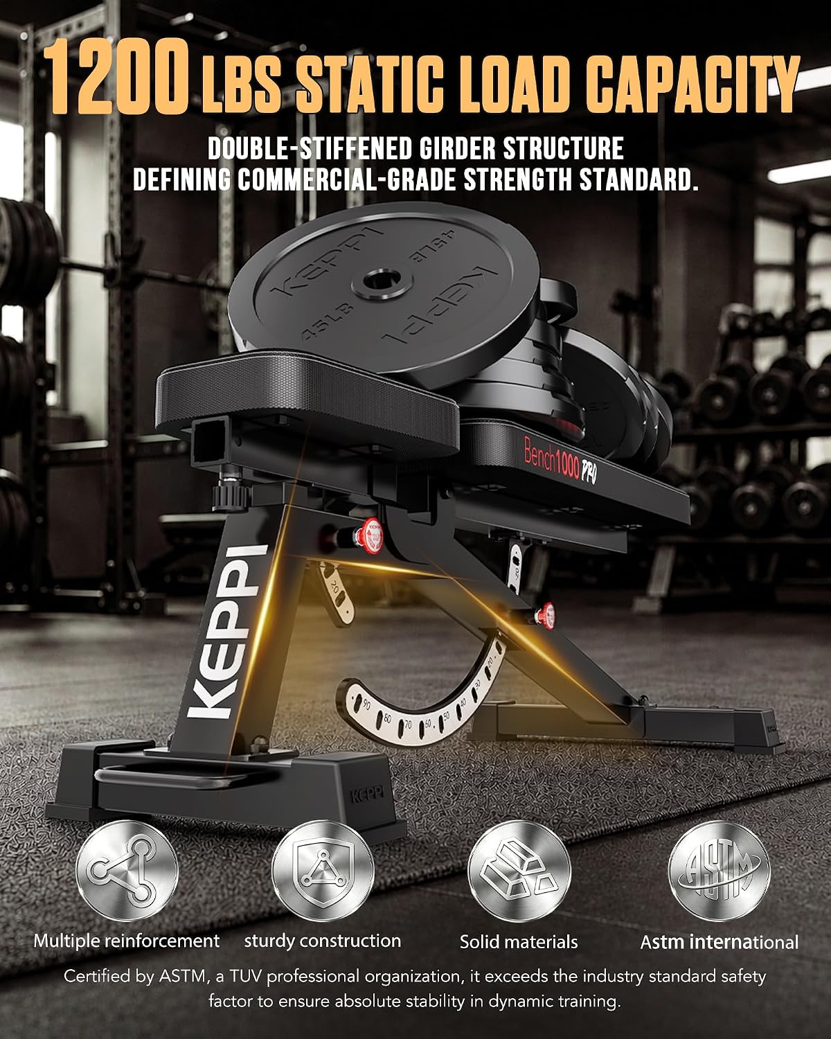 Adjustable Weight Bench 1200LB - Home Gym Weights ulasan dan harga