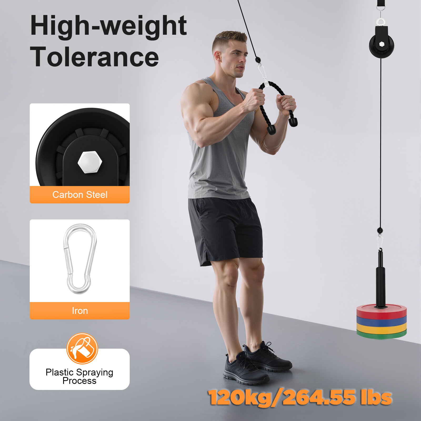 120kg Cable Pull Fitness Syste - Home Gym Cable Machine ulasan dan harga